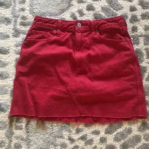 Abercrombie size 26 red denim mini skirt